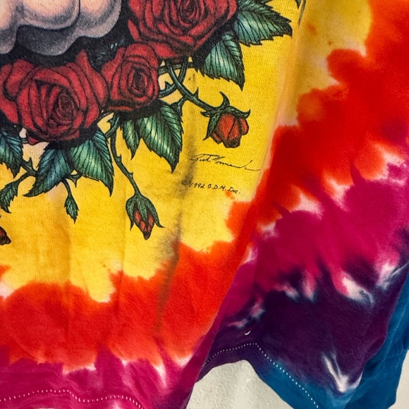 Vintage 90s Liquid Blue Grateful Dead Tie Dye Long Sleeve Shirt L - Picture 5 of 5
